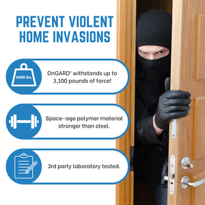 Home Invasion Prevention Products | OnGARD Security Door Brace Jammer |Burglar Proofing Doors | French Door Security |